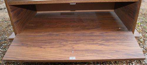 Vintage Veneer Mixed Wood Small Low TV Cabinet