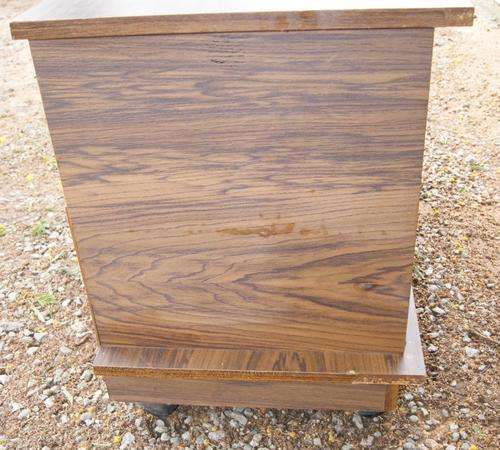 Vintage Veneer Mixed Wood Small Low TV Cabinet