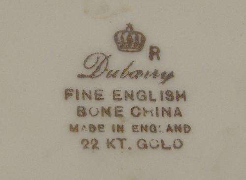 Vintage DuBarry Dainty Miss Bone China 22K Gold Rim Teacup Trio