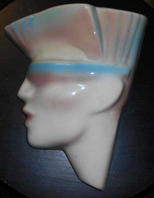 Vintage 70's Ceramic Pottery Glazed Wall Hanging Mask