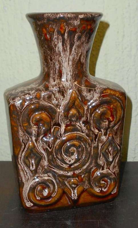 Vintage 70's Handmade Brown Ceramic Pottery Bottle