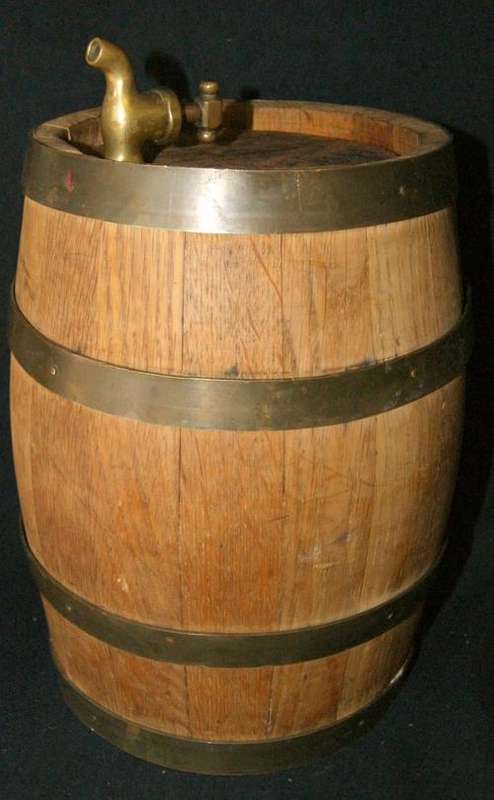 Vintage Groot Constantia Solid Wood and Brass Banded Wine Cask
