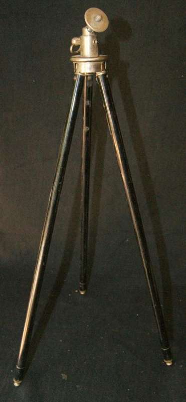 Antique German Nickel Plated Brass Extensions 3 Leg Tripod