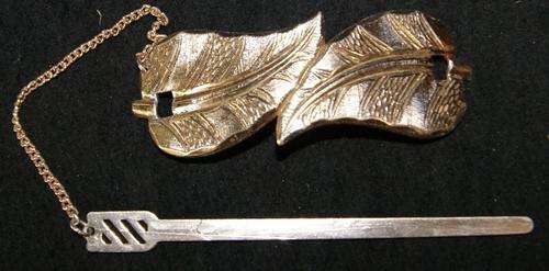 Vintage West German Pressed Tin Hair Clip Pin