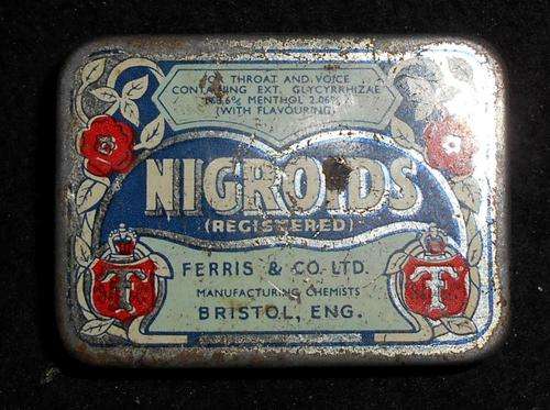 Antique Nigroids Licorice Candy Tin