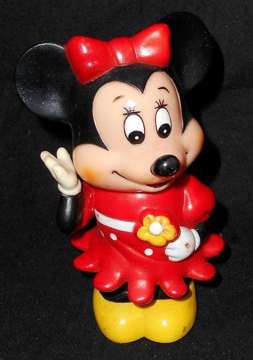 Vintage 1980's Disney Minnie Mouse Rubber Figurine Money Box