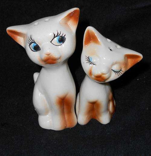Vintage Pair of Ceramic Salt and Pepper Cellars