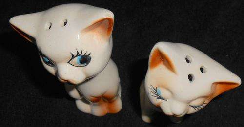 Vintage Pair of Ceramic Salt and Pepper Cellars