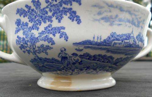 Vintage Swinnertons Staffordshire England Old Willow Silverdale Soup Bowl