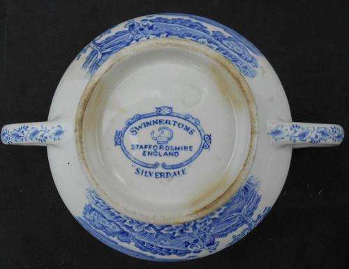 Vintage Swinnertons Staffordshire England Old Willow Silverdale Soup Bowl