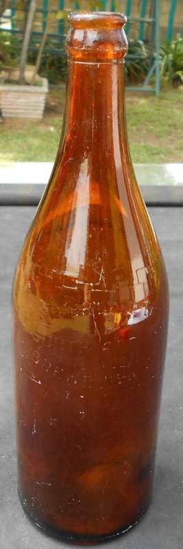 Vintage South African Breweries Large Brown Beer Glass Bottle