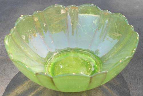 Vintage Light Lime Green Glass Trinket Dish