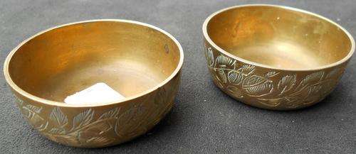 Vintage Indian Pair of Brass Decorative Dishes