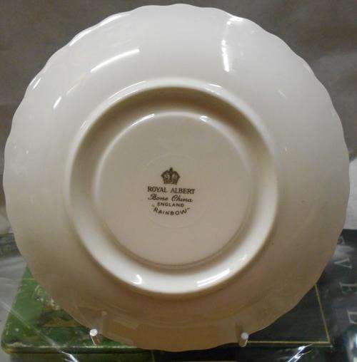 Vintage Royal Albert Rainbow Blue Scalloped Edge Cup Saucer