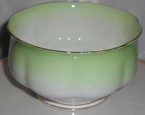 Vintage Royal Albert Rainbow Scalloped Green Sugar Bowl