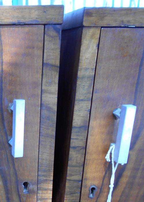 Vintage Art Deco Flame Mahogany Pair of Pedestals
