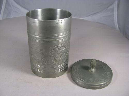 PEWTER JAR WITH LID