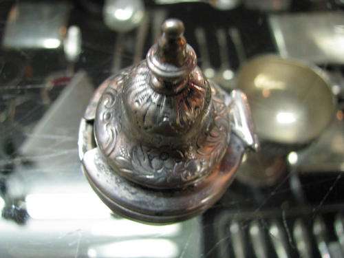 HALLMARKED SILVER LID..ORNATE/TALL
