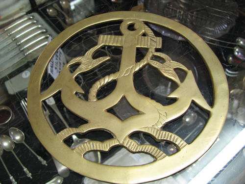 +*+*+*+*+ GORGEOUS OLD SOLID BRASS ANCHOR HOUSE SIGN+*+*+*+*+