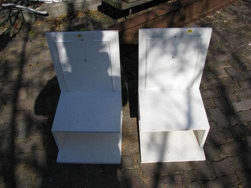 UNRESTORED PAIR OF BEDSIDE CABINETS