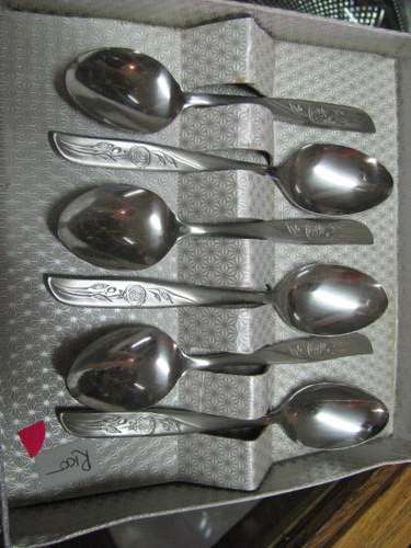 ROSITA SET OF 6 TEASPOONS..... PRETTY ROSE DETAIL