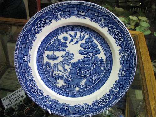*+*+*+*LARGE ALFRED MEAKIN "OLD WILLOW PATTERN" PLATE+*+*+
