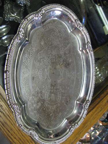 %^% OVAL CHASED TRAY %^%^