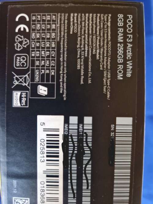 Xiaomi Poco F3 5G 256GB, Dual Sim, White, Special Import