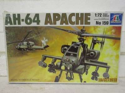 1:72 SCALE : ITALERI AH-64 APACHE HELICOPTER No 159 - LOT 457J