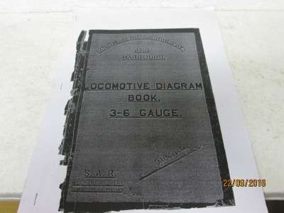 SAR BOOK : SA RAILWAYS  HARBOURS : LOCO DIAGRAM BOOK 3'6" GAUGE. (COPY) (Price reduced) - LOT 217K