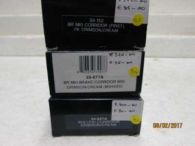 OO SCALE : BACHMANN x3 BR MK1 PASSENGER COACHES - LOT 486L