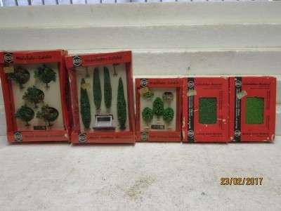 HO SCALE : BUSCH x5 TREES & SCENIC MATERIAL - LOT 692L