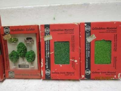 HO SCALE : BUSCH x5 TREES & SCENIC MATERIAL - LOT 692L