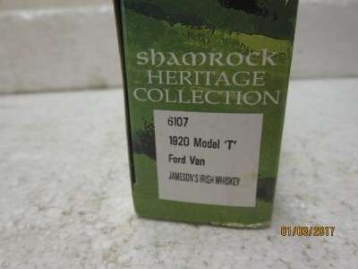 DIE CAST 1920 MODEL-T FORD VAN : SHAMROCK HERITAGE COLLECTION (JAMESON IRISH WHISKY) - LOT 796L