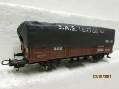 HO SCALE: SAR LIMA ES WAGON WITH TARP - LOT 446M