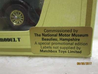 DIE CAST: MODELS OF YESTERYEAR Y-12 1922 FORD MODEL T (BEAULIEU) - LOT 561M