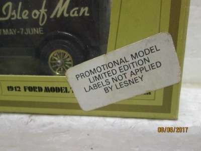 DIE CAST: MODELS OF YESTERYEAR Y-12 1922 FORD MODEL T (ISLE OF MAN TT1985) - LOT 562M