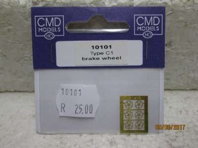 HO SCALE: SAR CMD BRASS TYPE C1 BRAKE WHEELS x6 - LOT 673M