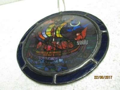 ROUND STAINED GLASS OF APOSTLES IN BOAT  - LOT 876M