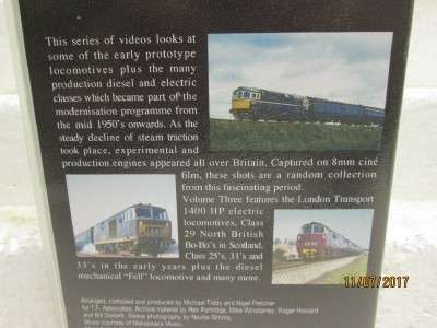 REDUCED - VIDEO BRITAIN`S RAILWAY HERITAGE `ARCHIVE DIESEL and ELECTRIC TRACTION VOL 3`- LOT 259N