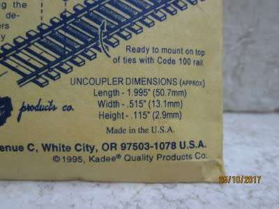 HO SCALE- KADEE MAGNE-MATIC UNCOUPLER - LOT 822P