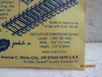 HO SCALE- KADEE MAGNE-MATIC UNCOUPLER (Reduced to clear) - LOT 823P