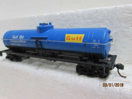 HO SCALE : TRAINLINE 40' SINGLE DOME TANKER (GULF) : BOXED - LOT 798Q