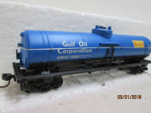 HO SCALE : TRAINLINE 40' SINGLE DOME TANKER (GULF) : BOXED - LOT 798Q