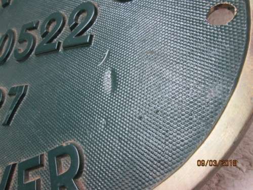 SOUTH AFRICAN RAILWAY STEAM LOCO BRASS MAKERS PLATE 1927 - LOT 713R