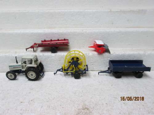 DIE CAST 1:43 SCALE YAXON LAMBORGHINI TRACTOR & FARM EQUIPMENT TRAILERS - LOT 994S