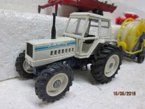 DIE CAST 1:43 SCALE YAXON LAMBORGHINI TRACTOR & FARM EQUIPMENT TRAILERS - LOT 994S