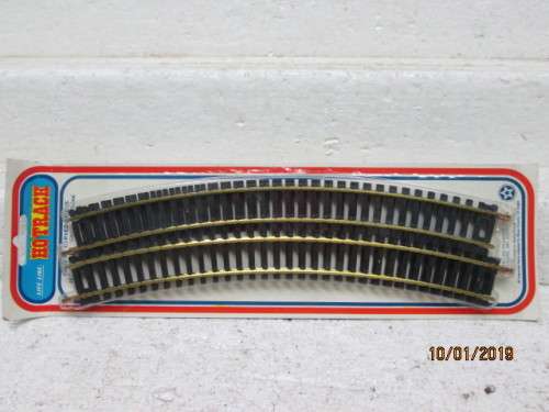 HO SCALE : LIFELIKE x4 18" BRASS CURVED RADIUS TRACK (BOXED) - LOT 509V