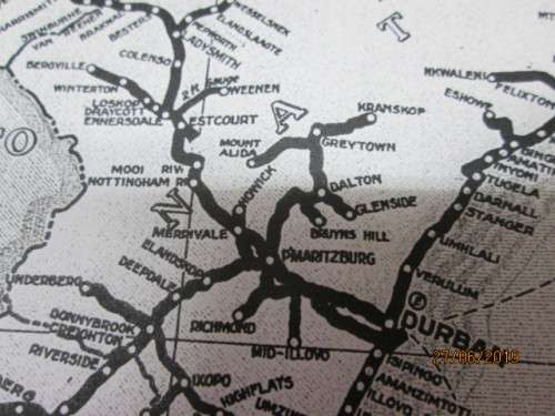SAR STANDARD RAILWAY MAP OF SOUTH AFRICA (COPY) - LOT 554W