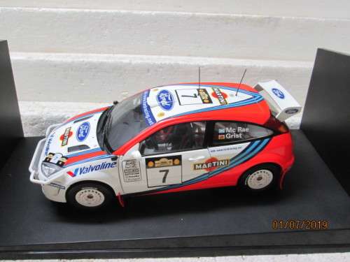 REDUCED TO CLEAR - 1:18 SCALE AUTOART FORD FOCUS WRC (McRAE 1999 SAFARI RALLY) BOXED - LOT 595W